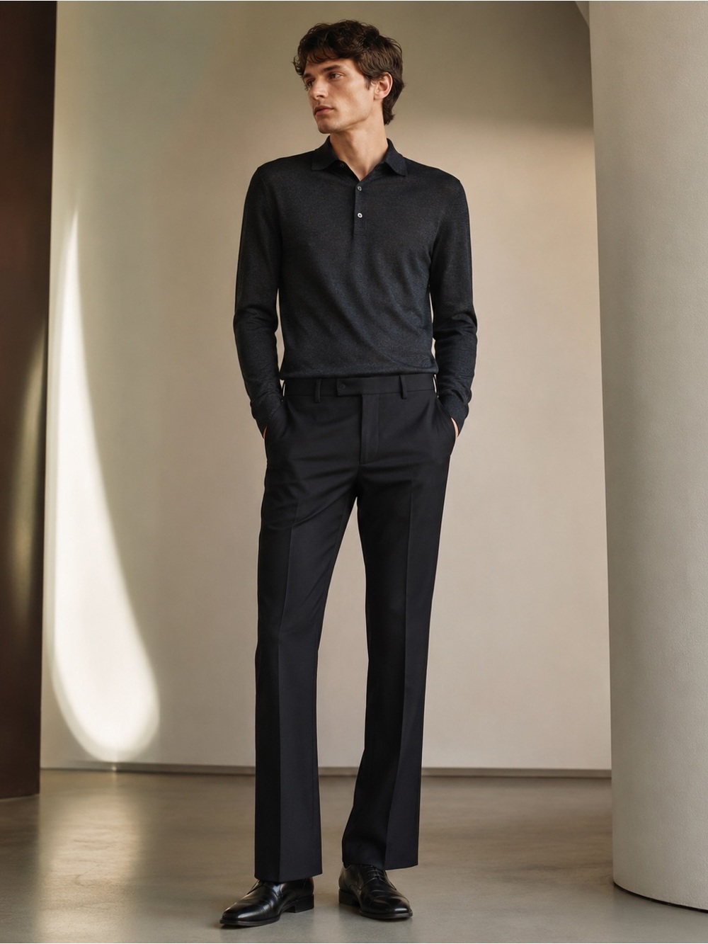 Paul Smith London The Byard Mens 40R Black Wool Mohair Dress Pants Italy Luxury
